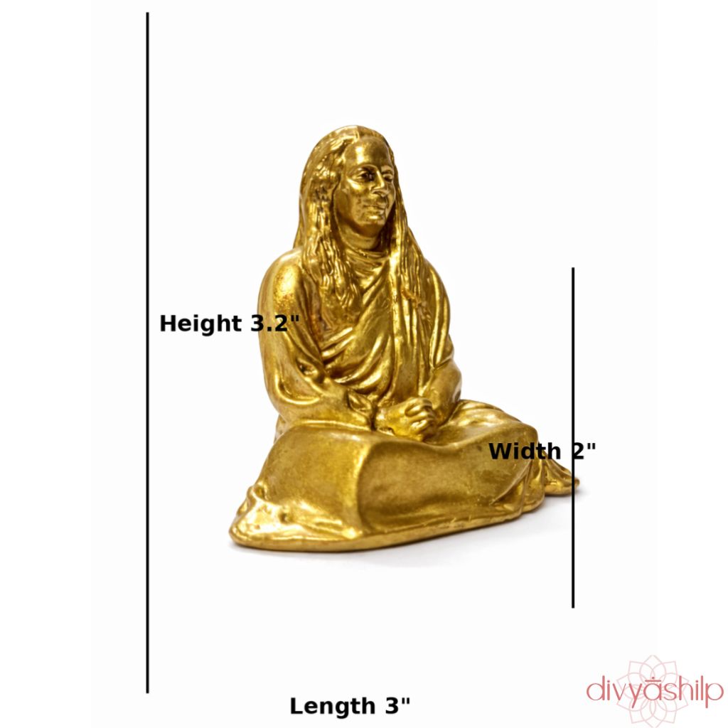 Sri Paramahansa Yogananda ji (Brass 3.2 Inch) - view 5
