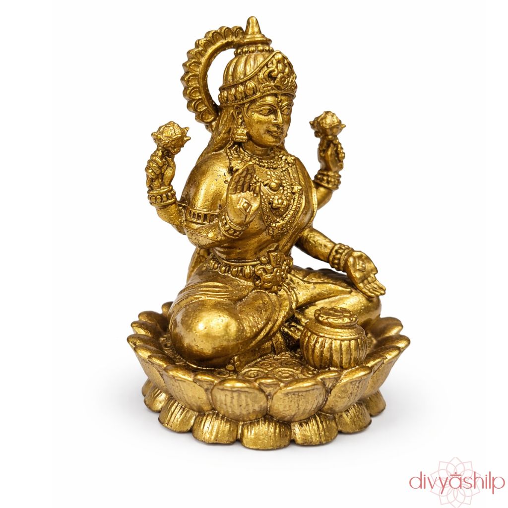 Lakshmi ji (Brass 3.9 Inch)