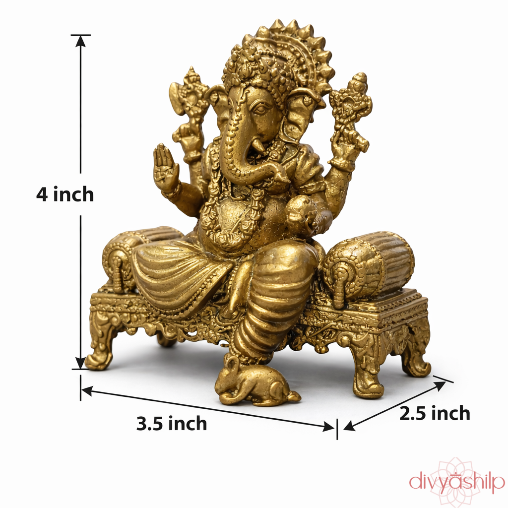 Shree Ganesha ji (Brass 4 Inch) - view 7
