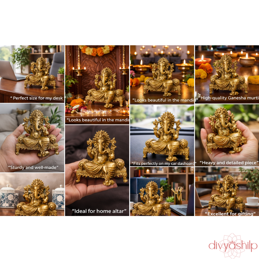 Shree Ganesha ji (Brass 4 Inch) - view 10