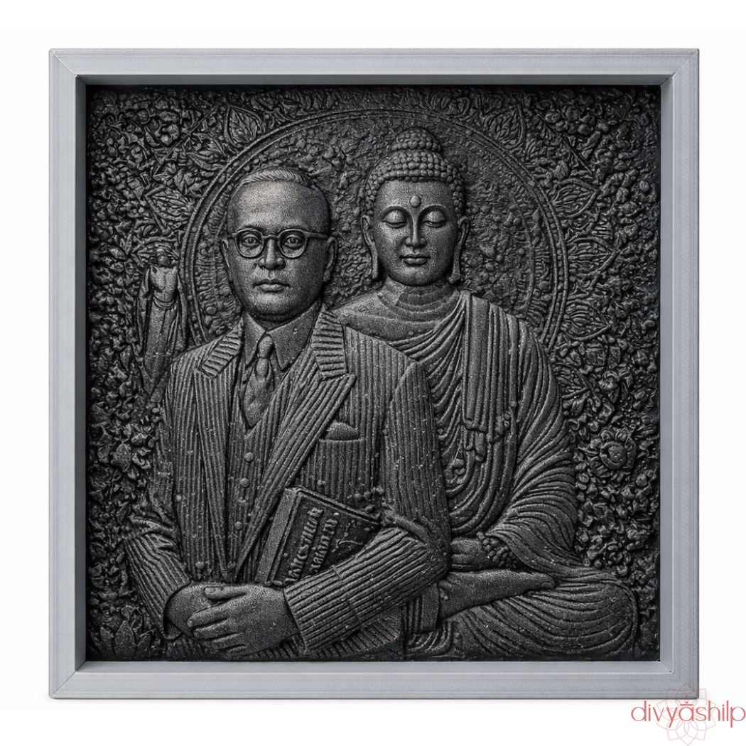 Dr.B.R Ambedkar with Gautam Buddha ji (Stone 3 Inch)
