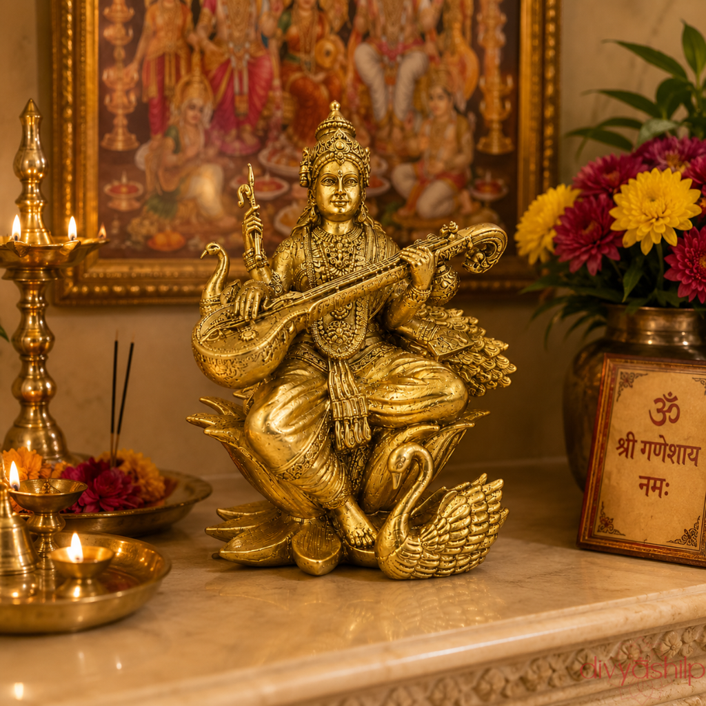 Saraswati ji (Resin 3.9 Inch)