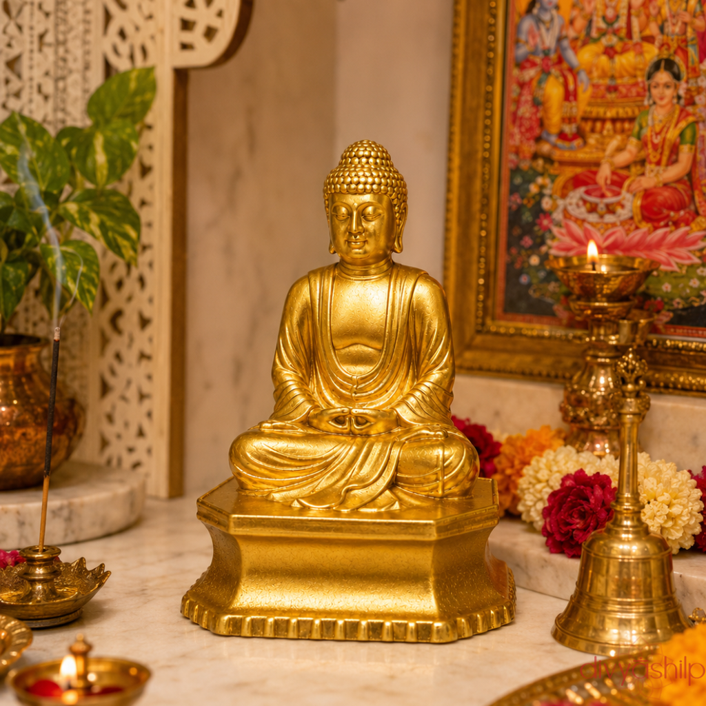 Gautam Buddha ji (Brass 3.5 Inch) - view 9